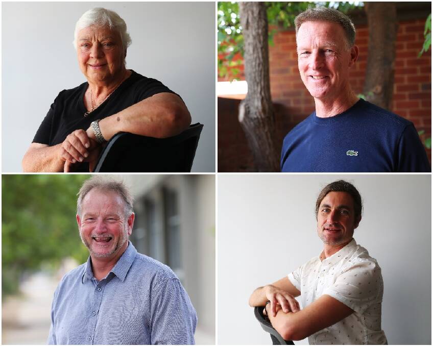 NOMINEES: Wagga Citizen of the Year nominees (clockwise from top left) Lynne Graham, Phillip McIntosh, Christopher Kanck and Ian Begg.