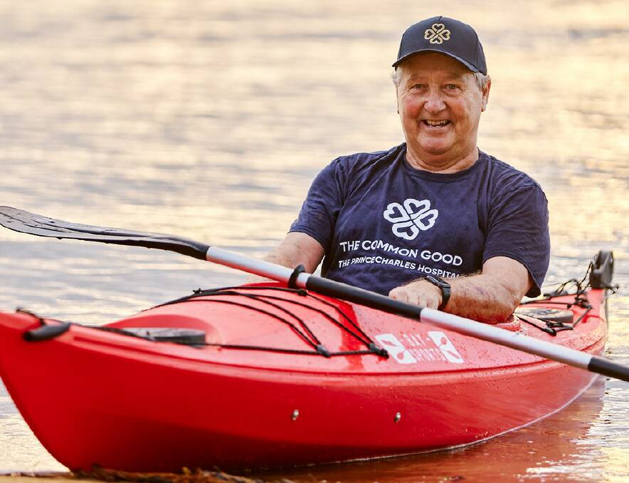 Redlands mans and double lung transplant recipient Bill Van Nierop set off from Jugiong on Monday on a 1400-kilometres kayak down the Murrumbidgee River to raise money for lung disease research. Picture supplied