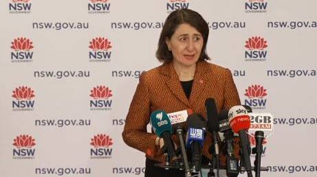 NSW Premier Gladys Berejiklian addresses the media on Wednesday. 