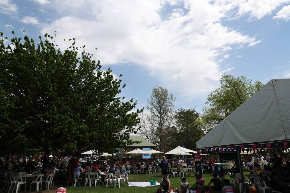 The sun shines over the Beers and Gears Festival at the Victory Memorial Gardens on Sunday. The mercury hit 34.7 degrees in the city, making for a warm ride. Picture: Emma Hillier