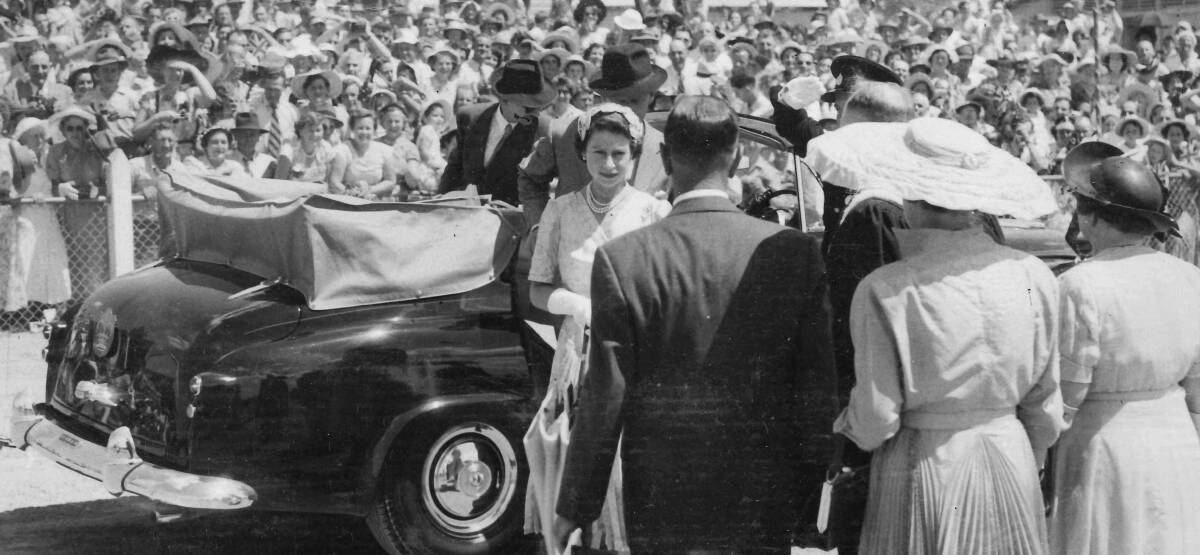 Queen Elizabeth II in Wagga on February 13, 1954. Picture donated by Digby Foster to CSU Regional Archives 
