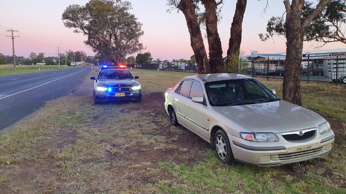 Police pulled over the driver of the Mazda at Gumly Gumly on October 31. Picture: NSW Police