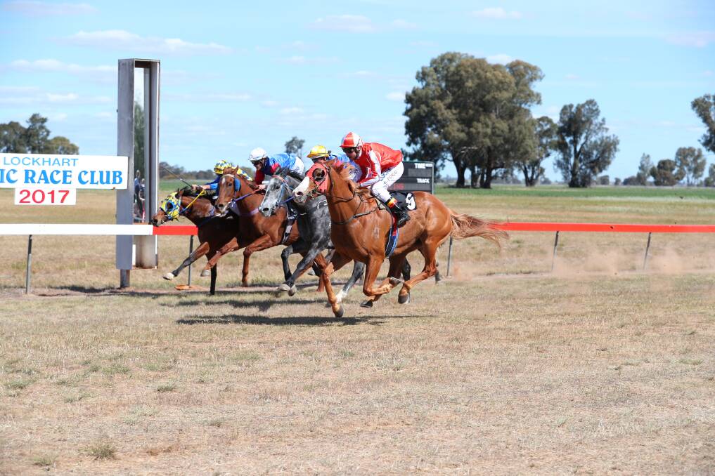 Action at the Lockhart Picnic Races in 2017. Picture: Kieren L Tilly