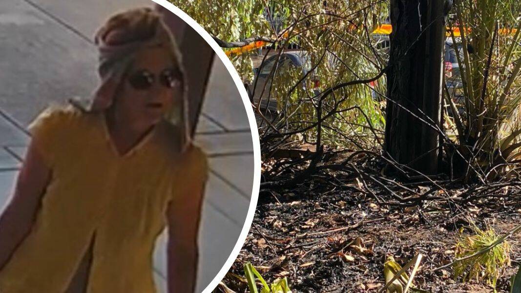 Police have released this CCTV image as part of an appeal for information into multiple small fires in Wagga on March 4, 2024. Investigators say the woman shown may be able to help police. Picture supplied 