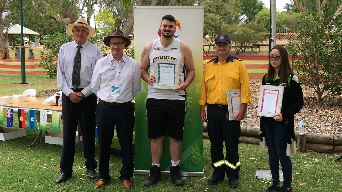 The Cootamundra award recipients with Australia Day ambassador Peter Herbert (second from left). Picture: Cootamundra-Gundagai Regional Council