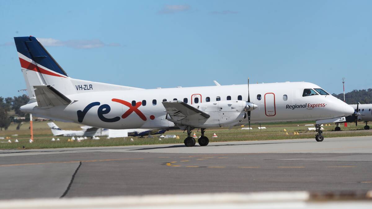 A Rex Saab 340 plane at Wagga Airport. File picture