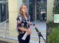 VIRUS UPDATE: Murrumbidgee Local Health District director public health Tracey Oakman talks to the media in Albury on Friday.