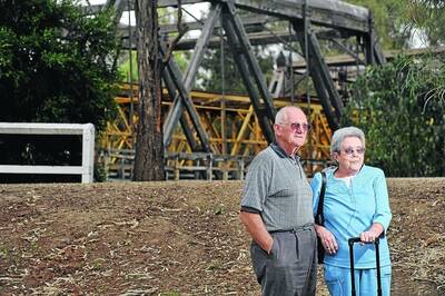HAMP-DOWN BRIDGE: The decision has finally been made to pull down Hampden Bridge and it is about time for Laurie and Jenny Knight, who have lived in Wagga since 1971. They say it has served its purpose. 	Picture: Addison Hamilton