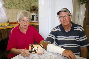 LOVING MEMORY: Junee residents Joan and Kevin Longmore have been left in shock after their Jack Russell was fatally attacked by a staghound on Saturday morning. Mr Longmore also sustained puncture wounds and bites in the attack.  Picture: Declan Ruremga