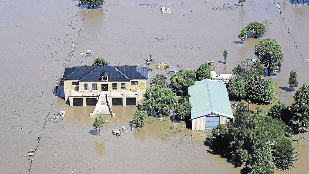 INUNDATED: An ariel view of a North Wagga property at the height of the 2012 floods.  Picture: Addison Hamilton
