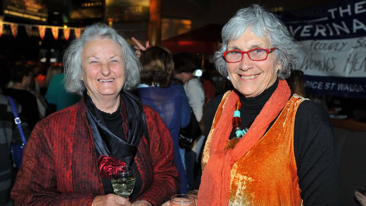 Margaret Cerabona and Barbara Blake at the Girls Night Out movie night screening of About Time to raise money for the Wagga Women's Health Centre's new project. Picture: Addison Hamilton