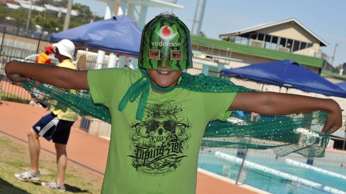 Denzil Noack, 11, shows his support for Banksia house. Picture: Michael Frogley