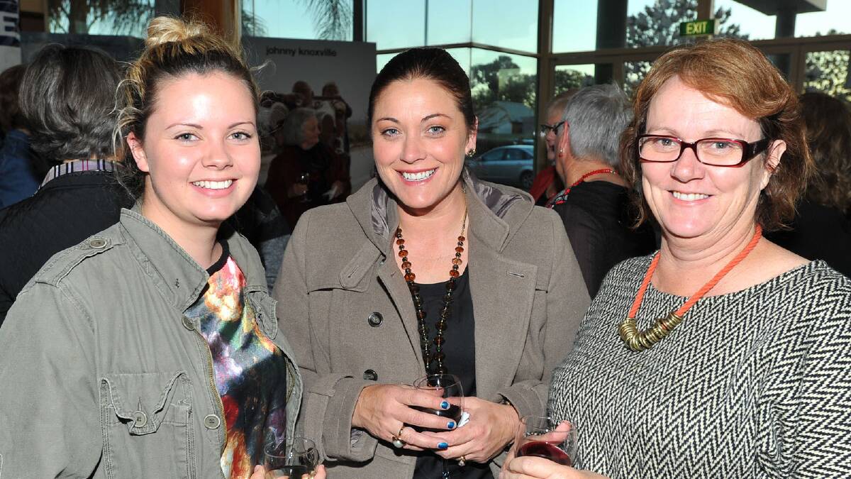 Prudence Baker, Andie Jolliffe and Michelle Baker at the Girls Night Out movie night screening of About Time to raise money for the Wagga Women's Health Centre's new project. Picture: Addison Hamilton