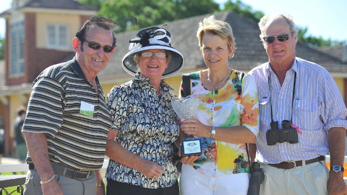 (From left) Barry Sadleir, Robyn Willis with race winner Jilly and David Middleton. Picture: Oscar Colman