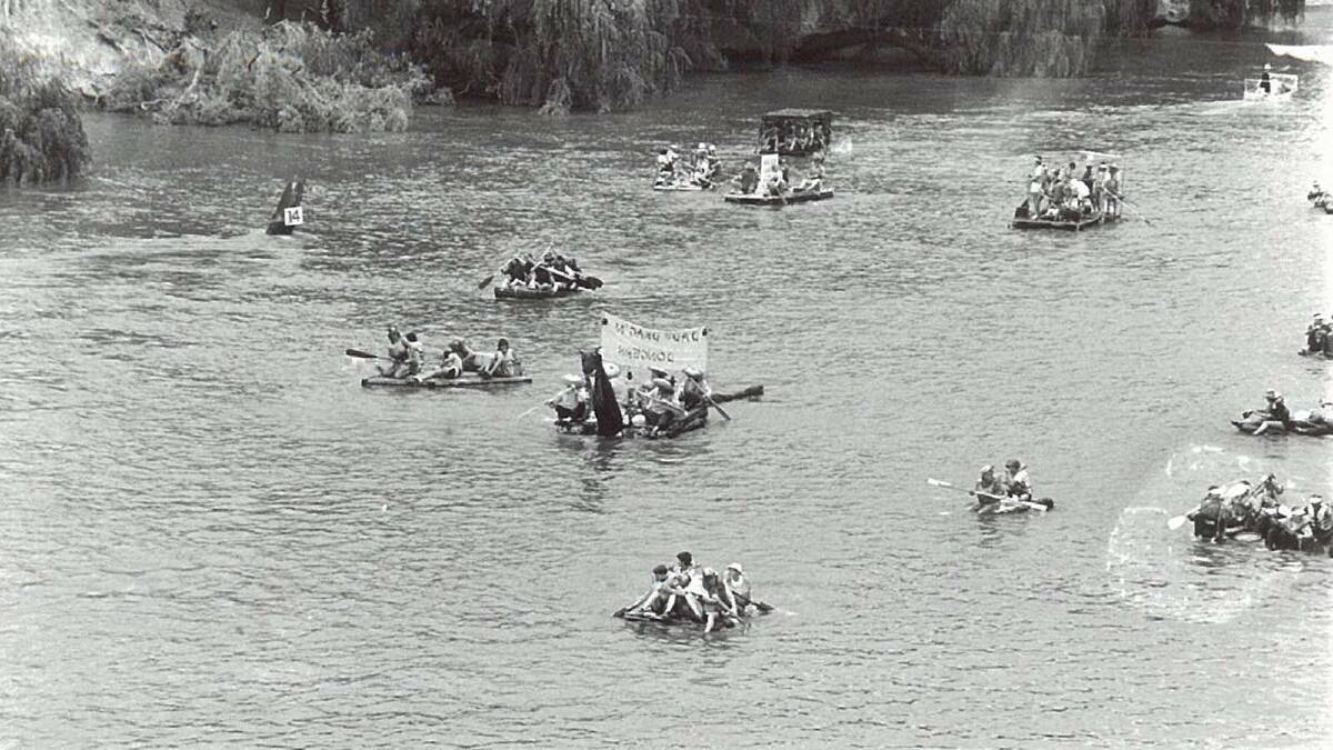 The Murrumbidgee River was full of rafts during this Gumi festival, date unknown. Picture: The Daily Advertiser