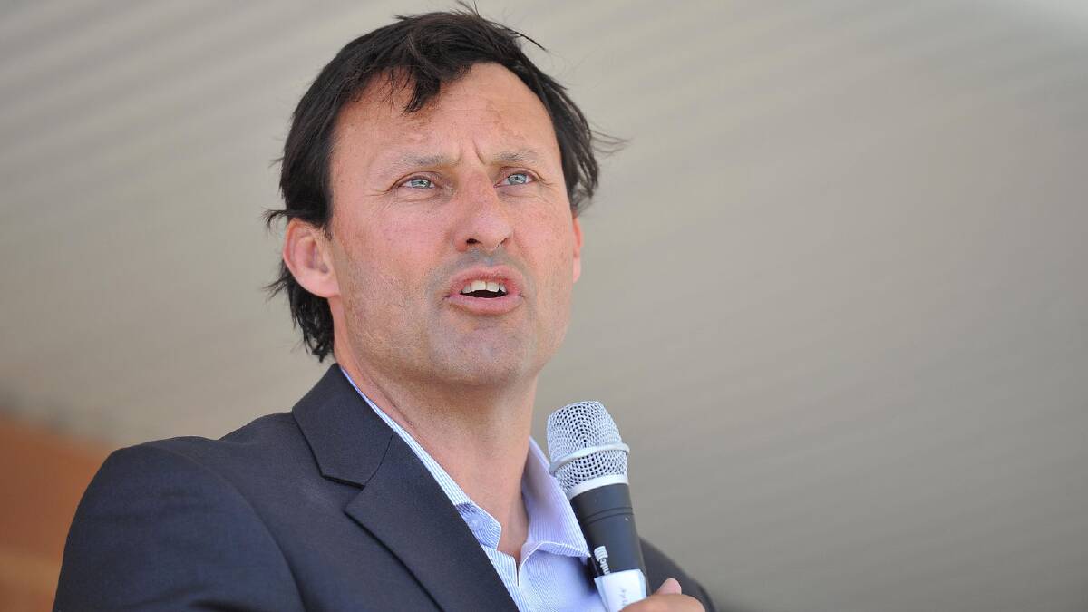 Rugbye league legend Laurie Daley at the opening of football fields named in his honour. Picture: Oscar Colman