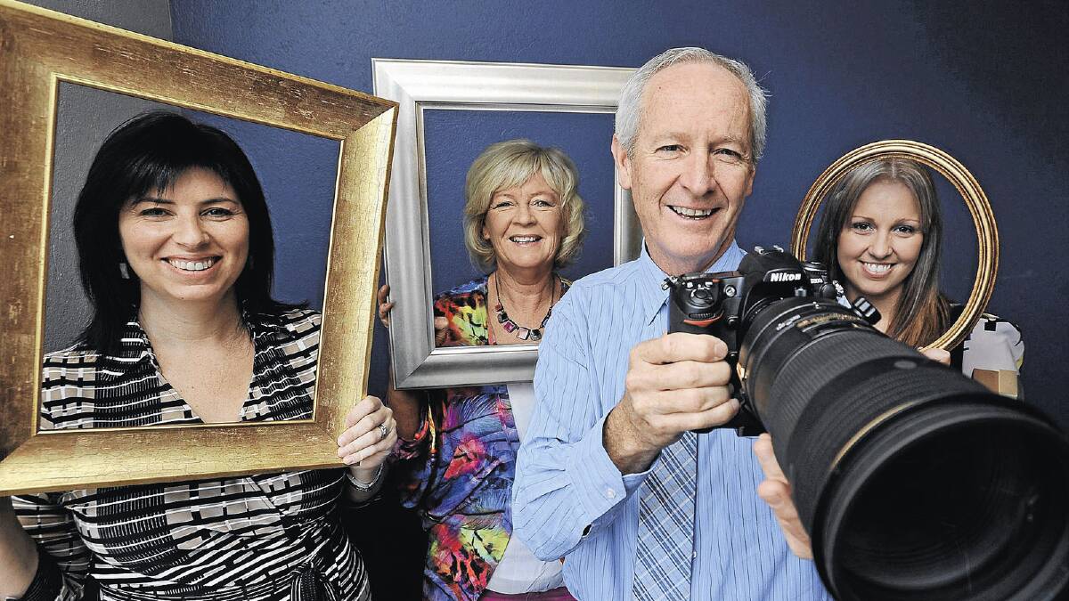 PHOTOGRAPHIC CHALLENGE: (From left) Committee 4 Wagga representatives Megan Lloyd, Jenni Duff, Chris Fitzpatrick and Commonwealth Bank manager Sara Powell launch the Spirit of Wagga photo competition yesterday. Picture: Michael Frogley