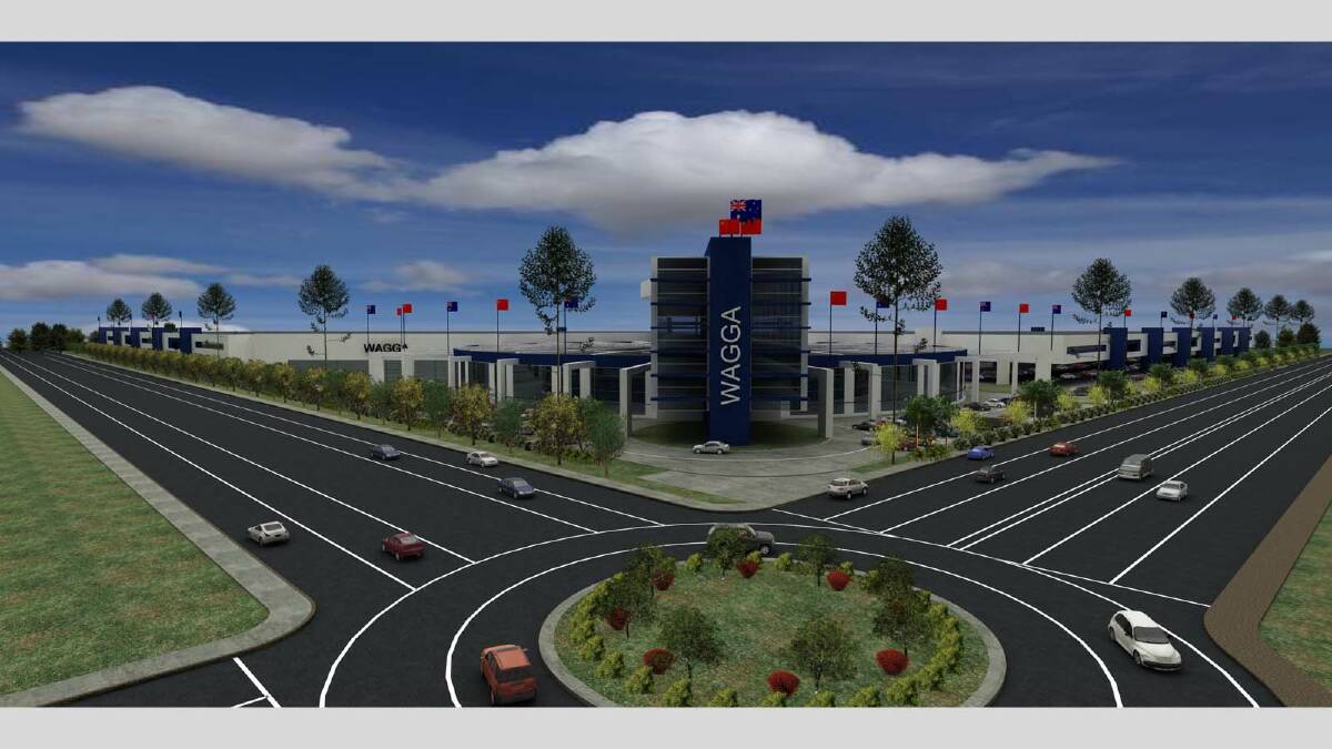 An artist impression of the Wuai Group's trade centre for Wagga.