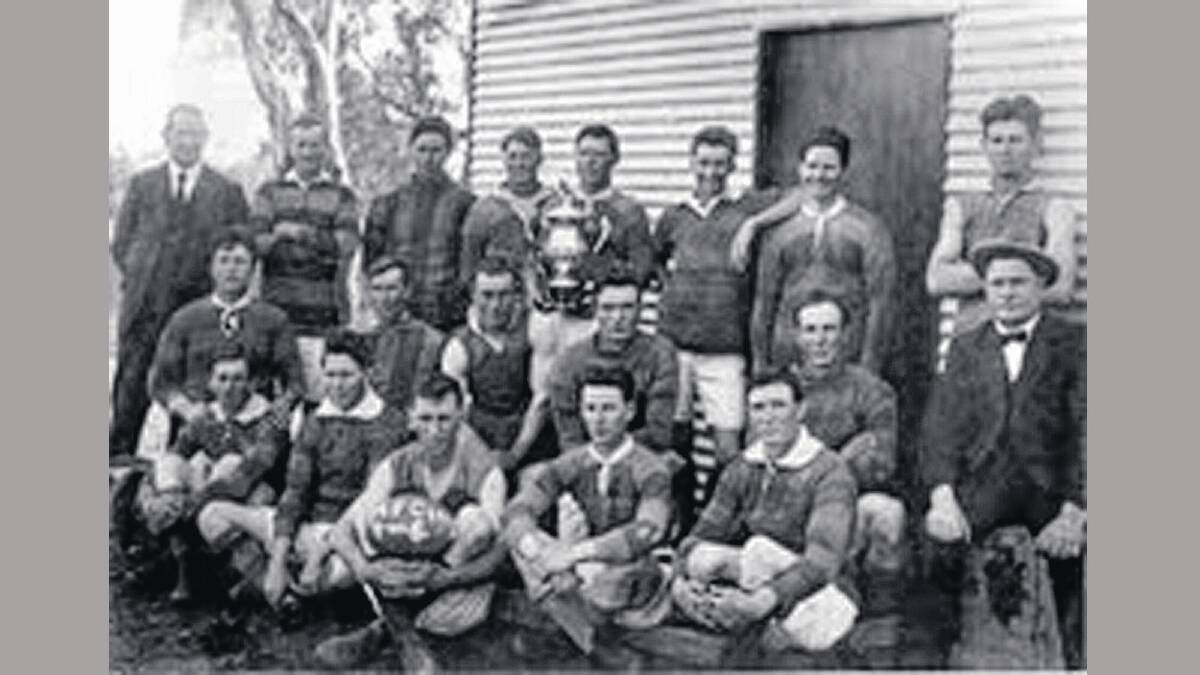 OLD TIMES: The 1925 premiership-winning Mangoplah football team.