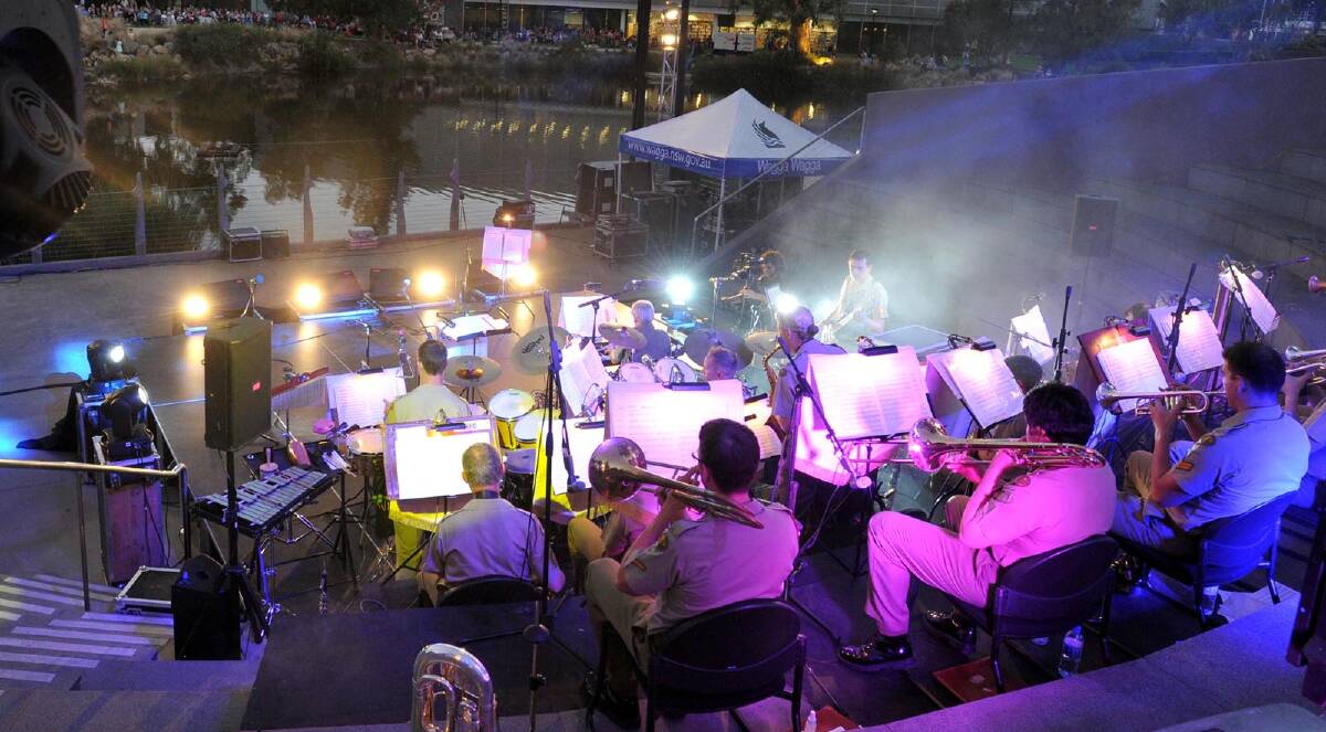 The Australian Army Band Kapooka performing at Twilight by the Lagoon. Picture: Les Smith