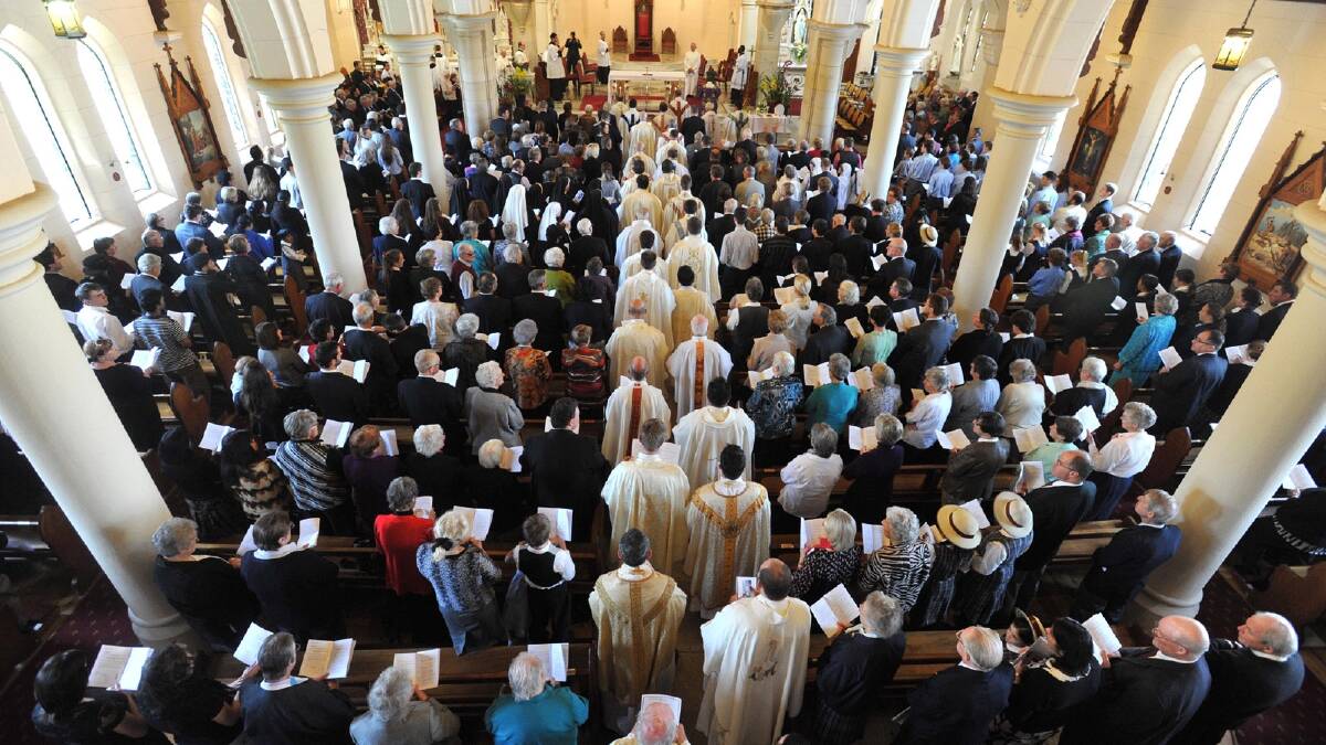 REMEMBERED BY ALL: Hundreds of mourners packed into St Michael’s Cathedral for the funeral of former Bishop of Wagga, William Brennan, yesterday. Bishop Brennan’s life and faith, which spread across the region and all walks of life, was remembered by all, including Cardinal George Pell.