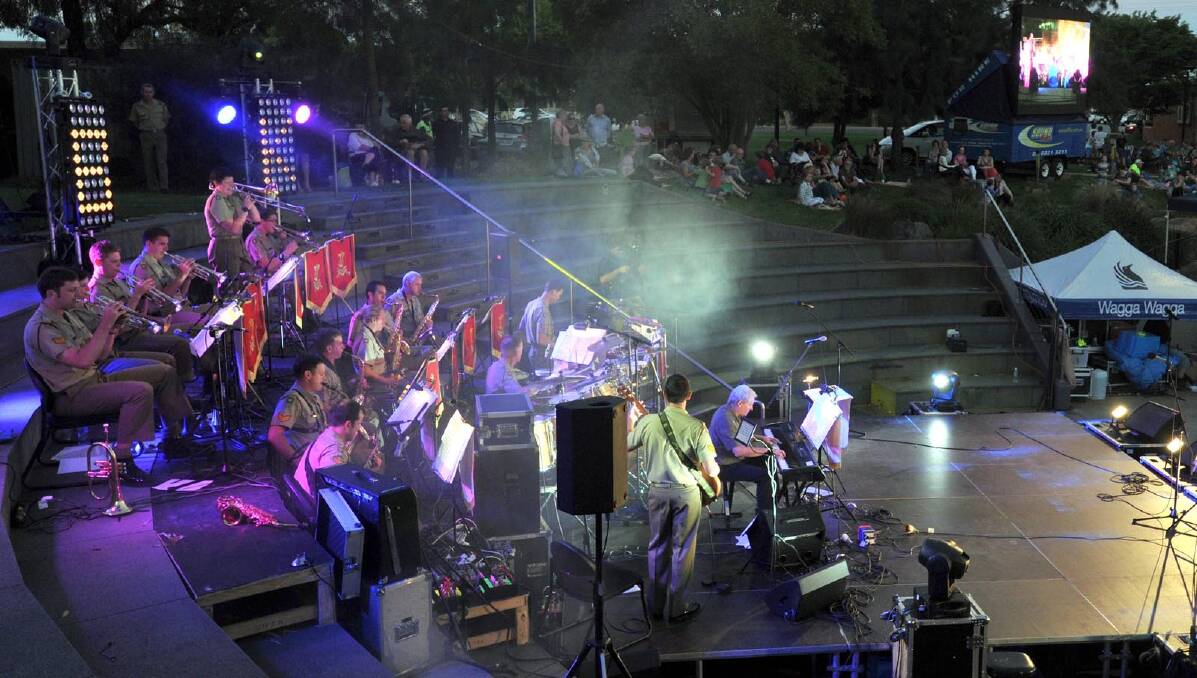 The Australian Army Band Kapooka performing at Twilight by the Lagoon. Picture: Les Smith