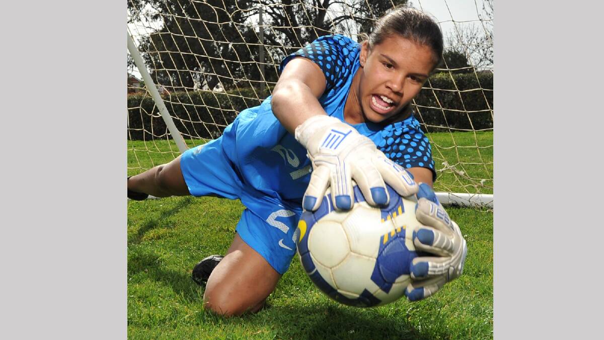 COUNTRY’S CALLING: Wagga soccer prodigy Jada Mathyssen- Whyman was hard at work at Gissing Oval yesterday after hearing of her selection in the under 17 Matildas squad. The 13-year-old will travel to China later this month to contest the Asian Football Federation Under 16 Women’s Championships. Picture: Michael Frogley