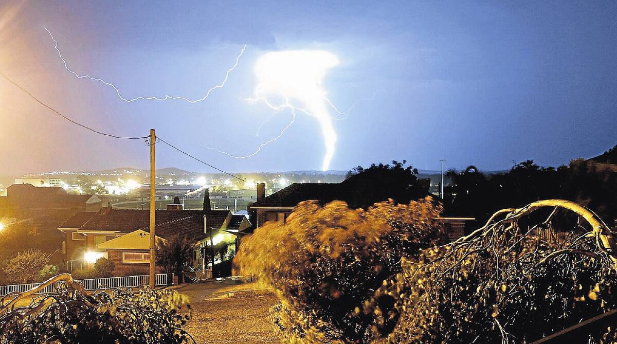 STRIKING: Photographer Gerard Lagana captures a lightning strike over Wagga on Saturday night. 