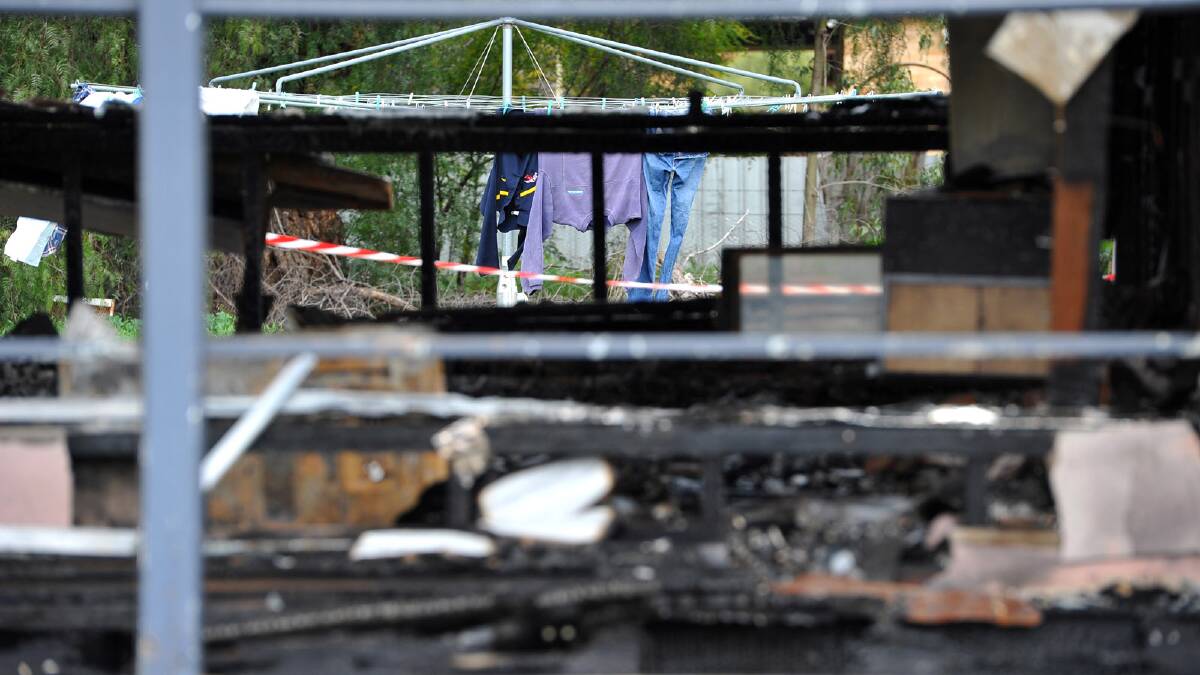 The remains of a Ganmain home after a major fire at the weekend. Picture: Addison Hamilton
