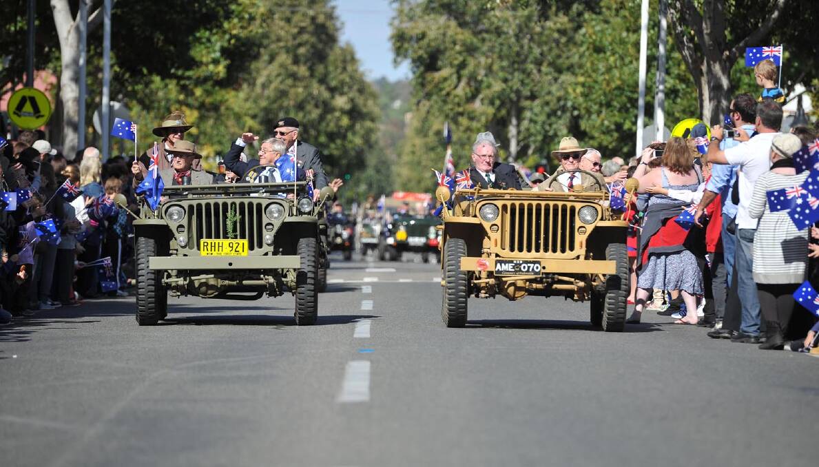 Anzac Day march in Wagga. Picture: Michael Frogley