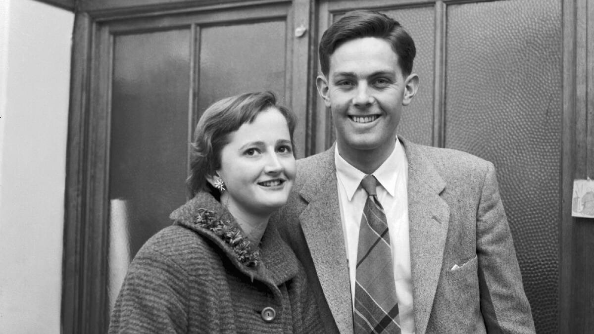 Donald Mackay and Barbara Dearman, pictured at Fairfax offices, announce their engagement on 10 August 1955.